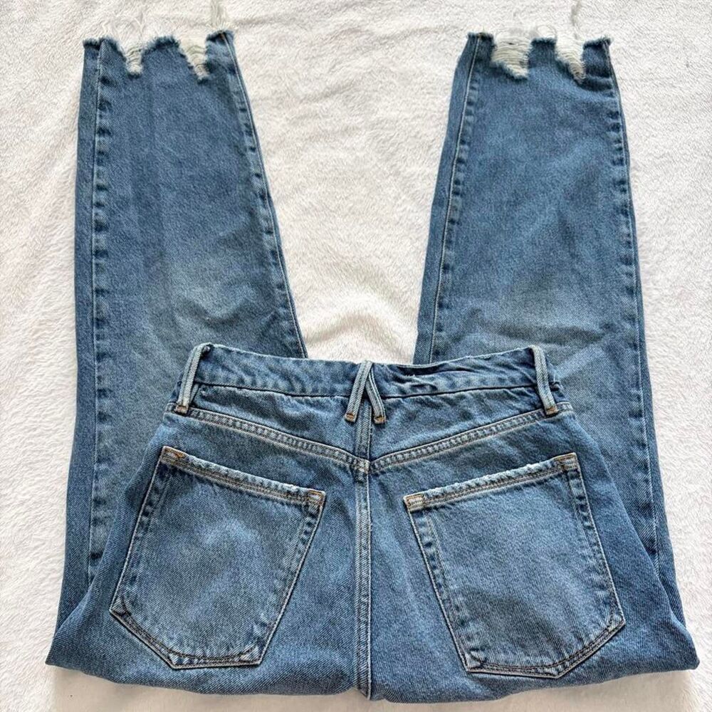 Good American Wide Leg Jeans Women's 6 Casual Streetwear Distressed Luxury Blue